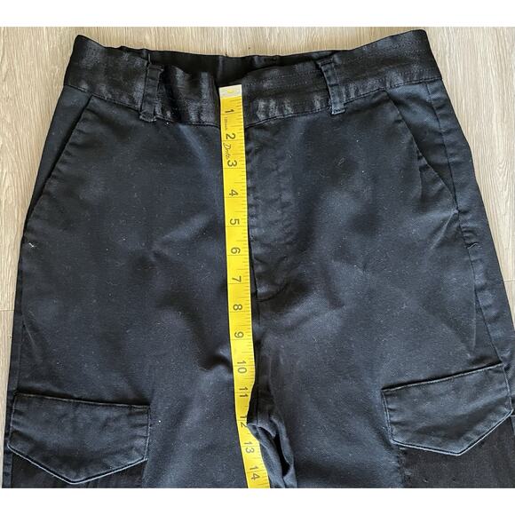 ZARA Black Patchwork Cargo Pants Women’s Size M Utility Pockets Straight Leg - Picture 6 of 6